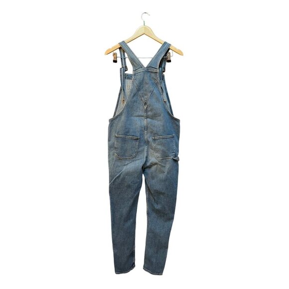 FRAME Le Garcon Denim Overalls in Stone Canyon Skinny Distressed Cropped Blue - Picture 4 of 10